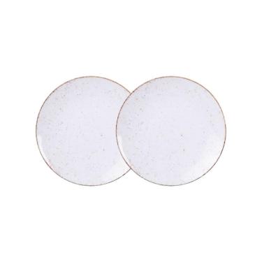 Imagem de Jogo De Pratos Sobremesa Rústico 2 Peças 21 Cm Porcelana Decorada Tramontina