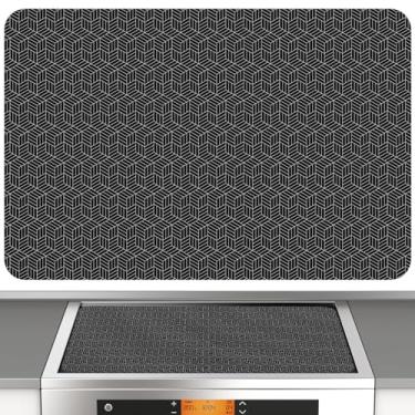 Imagem de Tapete de silicone para fogão elétrico, protetor de fogão de vidro extra grande de 78,7 x 50,8 cm, capa de fogão de vidro resistente ao calor, capas de fogão de indução de silicone multifuncional para