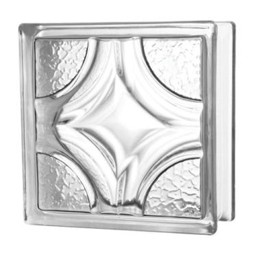 Imagem de Tijolo de Vidro 19 x 19 x 8 cm Geométrico Estrela Translúcido 06 Unida