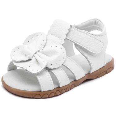 Imagem de Sandálias femininas infantis de couro para meninas, bebês, meninas, princesas, sapatos, Whtie Butterfly, 10.5 Little Kid