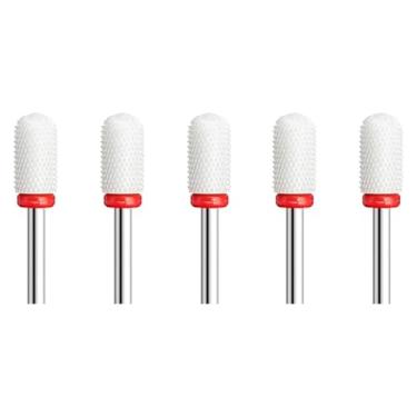 Imagem de 5 peças de cerâmica para arte de unhas, cortador rotativo, aparelho de limpeza para manicure, acessórios de máquina de trituração de unhas, ferramenta de gel de unha