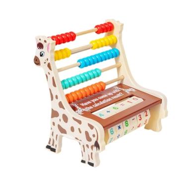 Imagem de Kokiya Ábaco de madeira, brinquedo de contagem com 5 fileiras, habilidades motoras finas, brinquedo de aprendizagem de matemática, jogo de matemática