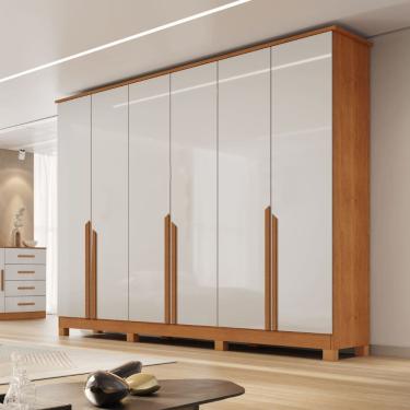 Imagem de Guarda Roupa Casal 6 Portas com Pés em MDF Bianca Bianchi