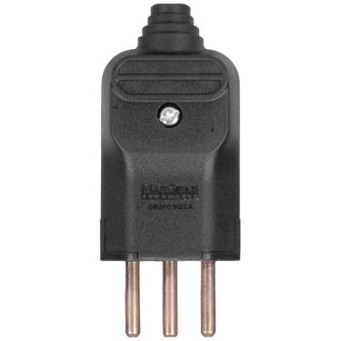 Imagem de Plugue Macho Com Prensa Cabo 3 Pinos 10A Margirius Preto