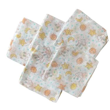 Imagem de Kit 5 Fralda De Pano Minasrey 60X60Cm Estampada Neutro