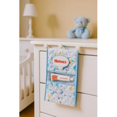 Imagem de Porta Fralda Lenço Umedecido Pomada Portátil Para Bebê Menina Menino (Dino)