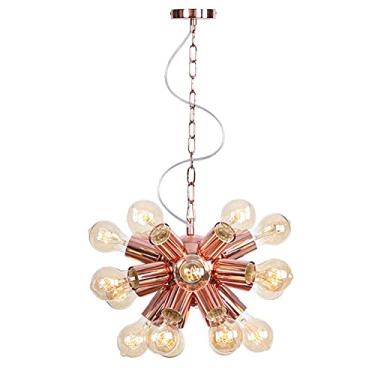 Imagem de Lustre, Luz de teto, Abajur retrô de 15 luzes, Base E27, Luminária pendente de ferro e metal para ambientes internos, Lustre com fiação, 6 luzes (9)