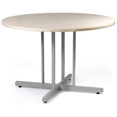 Imagem de Mesa Redonda 1200mm Ovo/cinza Mdf 15mm - SchoolCenter