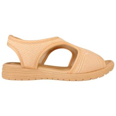 Imagem de Comfortflex Sandália Feminina Salto Baixo Conforto 51302 Tiras Largas Casual Dia a Dia (Caqui, BR, Adulto, Numérico, 34)