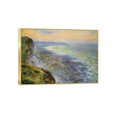 Imagem de BMZFYBS Impressão em tela famosa pintura - paisagem paisagem paisagem - pôster moldura dourada para decoração de casa 50 x 70 cm 20 x 27 pol