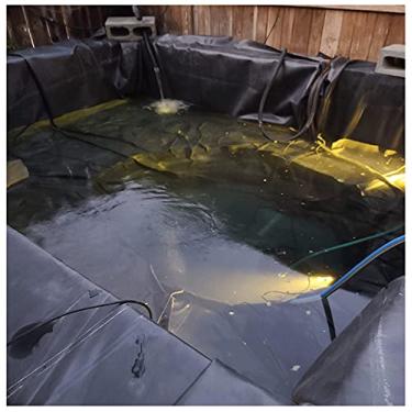 Imagem de Revestimento para tanque de peixes 5 m/6 m/7 m/8 m/10 m piscinas pretas membrana de jardim garantia reforçada paisagismo revestimento de tecido impermeável membrana de pele de cascata de jardim