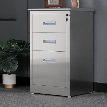 Imagem de Armário De Arquivo De Escritório De Aço Inoxidável Armário De Impressora, Armário De Armazenamento De Copiadora De Scanner Com Fechadura, Ar, 44 * 40 * 65cm-B（17.3 * 15.7 * 29.5inch）