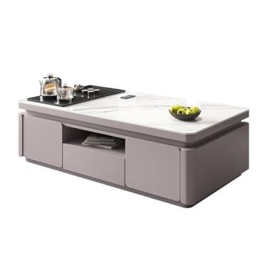 Imagem de Mesa central moderna simples ardósia mesa de centro sala de estar casa mesa de chá escritório mesa de chá decoração quarto mesa (A,S-130 cm)