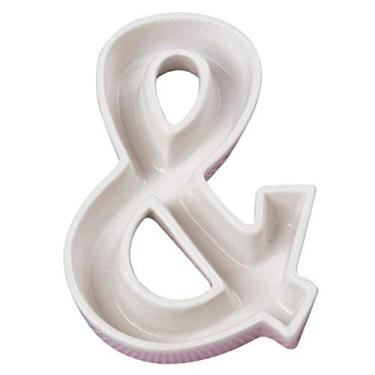 Imagem de Prato de carta de amor de cerâmica Ivy Lane, Ampersand, branco 15 cm