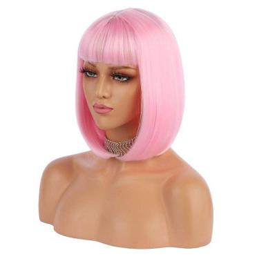 Imagem de Peruca EniLecor Short Bob 30cm reta sintética para mulheres