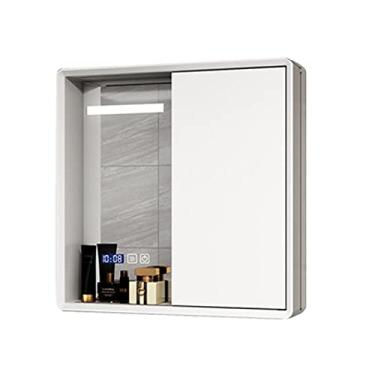 Imagem de Espelho de banheiro Armário de parede com toque inteligente claro armário de neblina transparente com prateleiras armário de armazenamento adequado para banheiro (tamanho: 60 cm/23,6 polegadas)