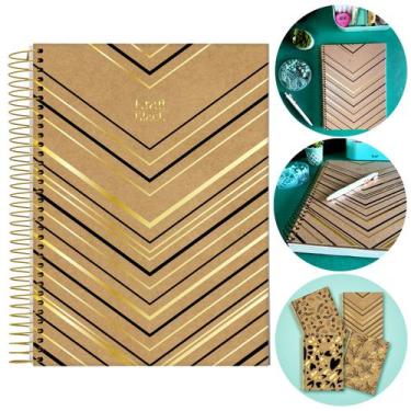 Imagem de Caderno 10 Matérias 160 Folhas Univ A4 Kraft Black Capa Dura - Jandaia