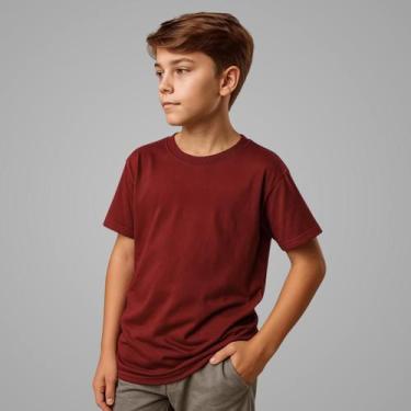 Imagem de Camisetas Manga Curta Infantil Bebê Menino Básica Lisa 100 Algodão - L