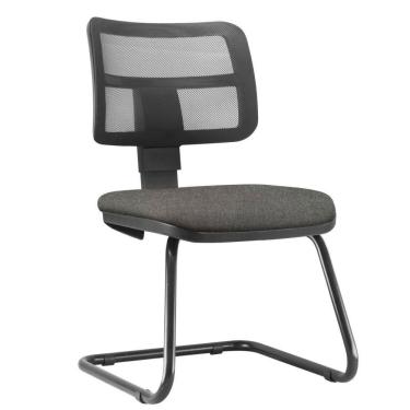 Imagem de Cadeira de Escritório Recepção Fixa Zip L02 Linho Cinza Escuro - Lyam Decor