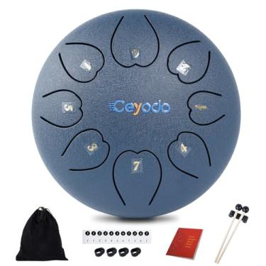 Imagem de Tambor de língua de aço, tambor de chuva para jardim externo, tambor de chakra de sino de chuva, instrumento musical pan de mão presente com bolsa para crianças adultas, marretas para meditação, ioga