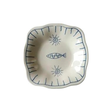 Imagem de Conjunto de utensílios de mesa japoneses criativos, tigela retrô de arroz Lamian Noodles - prato quadrado de 20 cm