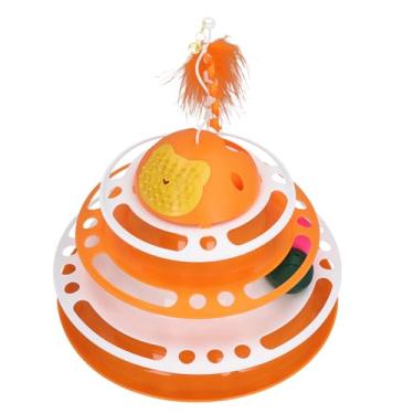 Imagem de YOUTHINK Brinquedo Interativo da Torre do Gato da Torre do Gato, Rolo Interativo Plástico e Scratcher, Trilha Divertida Exercício e Brinquedo Enigma para Todos Os (Laranja)