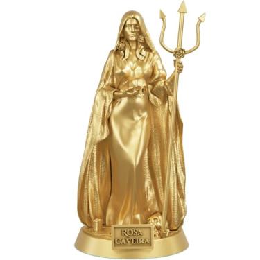 Imagem de Estátua Pombagira Rosa Caveira Imagem Umbanda Candomblé (Cor Ouro)