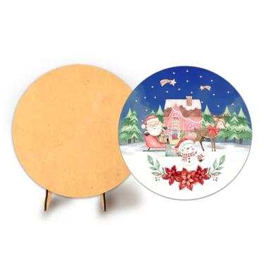 Imagem de Painel Redondo C Elastico 50cm Natal + Suporte MDF (NAT008)