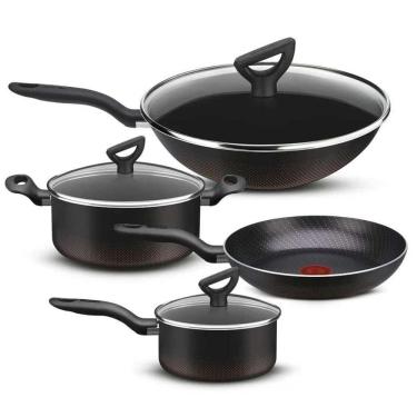 Imagem de Jogo De Panelas Rochedo Inova Antiaderente 4 Peças Preto