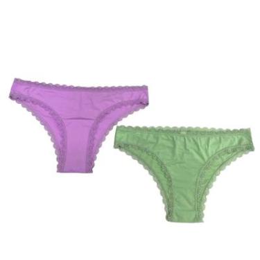 Imagem de KIT 2 CALCINHAS BASIC+ LINGERIE ROSA/VERDE MENTA P
