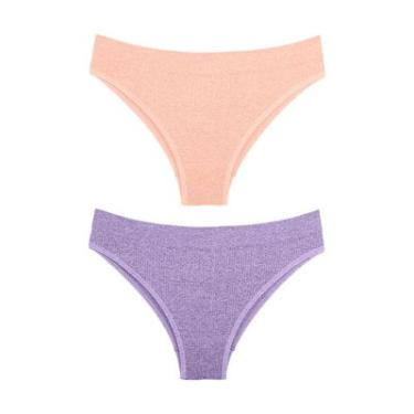 Imagem de Kit 2 Calças Biq sem Costura 5195 DelRio Vinho/Rosé P