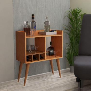 Imagem de Aparador Para Salas Recepção Porta Garrafas Bebidas Cerejeira