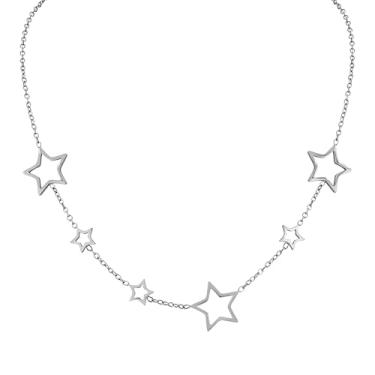 Imagem de MINACHI Colar de estrela, banhado a prata, colar de corrente delicada, joia minimalista moderna para presente feminino
