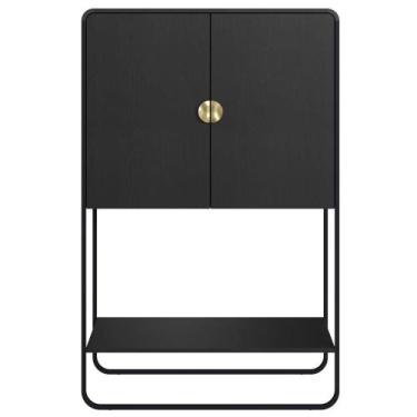 Imagem de Balcao Cafe Bar Organico 2 Portas 90 Cm 28069 Artesano Nero Preto - AR