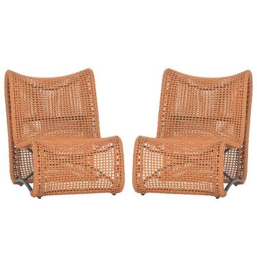 Imagem de 2 Cadeiras Poltronas Texas Corda Náutica Varanda Jardim Terra Cota