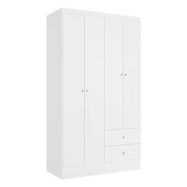 Imagem de Guarda Roupa Solteiro Astro 4 Portas Branco Rosa Flex Acetinado - Thb