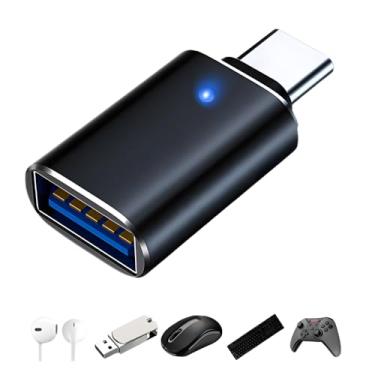 Imagem de Adaptador OTG Premium USB 3.0 Fêmea para USB C Macho com LED Conector Tipo C — Transferência Rápida Pen Drive Teclado Mouse HD Externo Ideal para Android Tablet Celular e Notebook