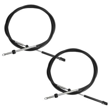 Imagem de Cabos de substituição de acelerador e câmbio 33C adequado para motor de popa Mercury GEN I Preto 15FT 2 peças