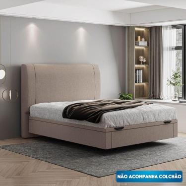 Imagem de Cama Flutuante Baú Space Casal Linho - Skybox Cor Bege