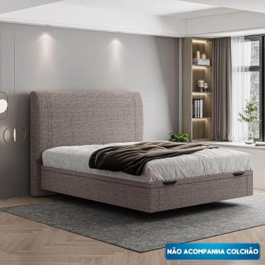 Imagem de Cama Flutuante Baú Space Casal Linho - Skybox Cor Marrom