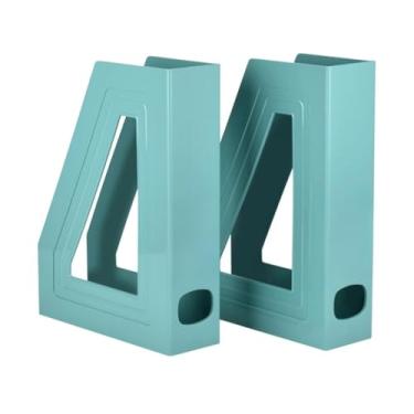 Imagem de Organizador de Papel, Kit 2 Porta Revistas Transparente Organizador Escritório Documentos Revistas Durável Prático, 22 X 7 X 29 Cm(Verde Sólido)