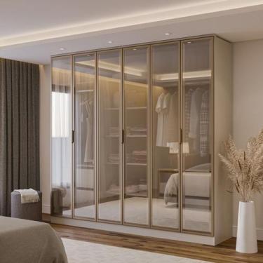 Imagem de Guarda-roupa 6 Portas Reflecta 100% Mdf Orion CabeCasa MadeiraOriginal