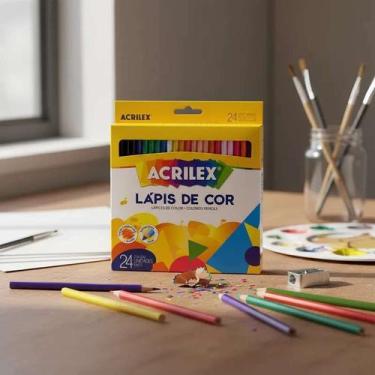 Imagem de Lápis de Cor 24 Cores Acrilex Macio Super Mina 3mm