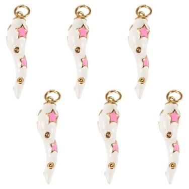 Imagem de Spritewelry 6 pingentes de mini pimentas brancas de pimenta, mini pingentes de pimenta quente, pingentes de cornicello de chifre italiano esmaltado para pulseira, brinco, colar, chaveiro, artesanato