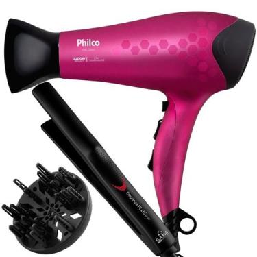 Imagem de Secador De Cabelo Philco Profissional 2200w Ion Stilo Rosa Difusor Cac