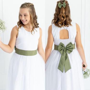 Imagem de Faixa e Laço OLIVA Infantil Prega Acessório Para Vestido Festa elegânc