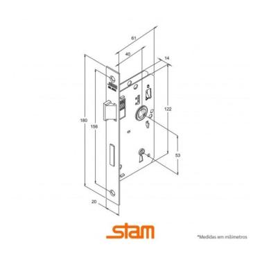 Imagem de Fechadura Inox Polido Broca 40 - Stam Interna 813/03