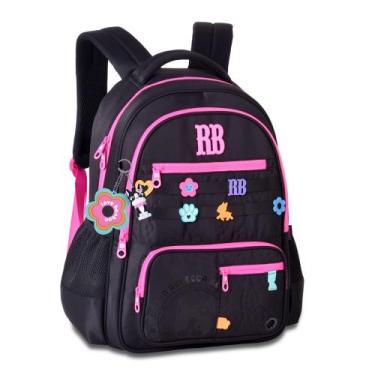 Imagem de Mochila de Costas Flower Power 17,5" RB26231 - Rebecca Bonbon, Preto