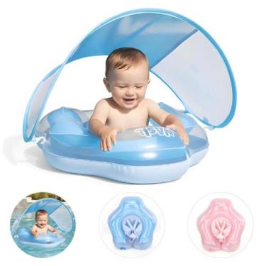 Imagem de Boia Inflável Infantil Toldo De Proteção Solar Baby Float - Nash, Azul