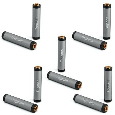 Imagem de Acoplador TRRS/TRS AUX fêmea para fêmea banhado a ouro de 1/8 polegada (pacote com 10), conector estéreo de 1/20.3 cm para adaptador de conector estéreo de 1/20.3 cm, conector conversor de cabo